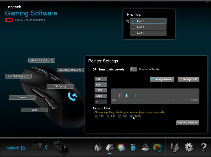 Set the polling rate to the highest possible amount to reduce input lag.