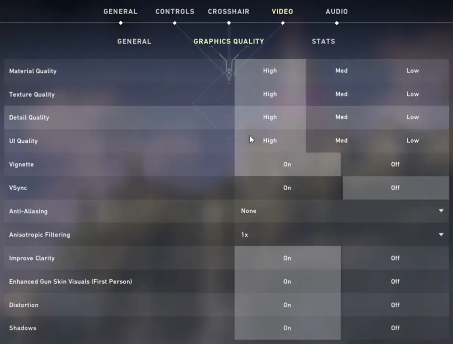 Also make sure to reduce the graphics quality options in case you are using a low- to mid-end PC. This should help reduce crashes while playing Valorant.