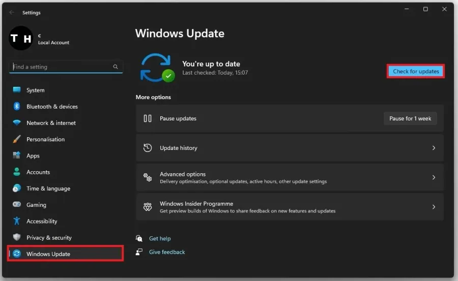 Windows Settings > Windows Update