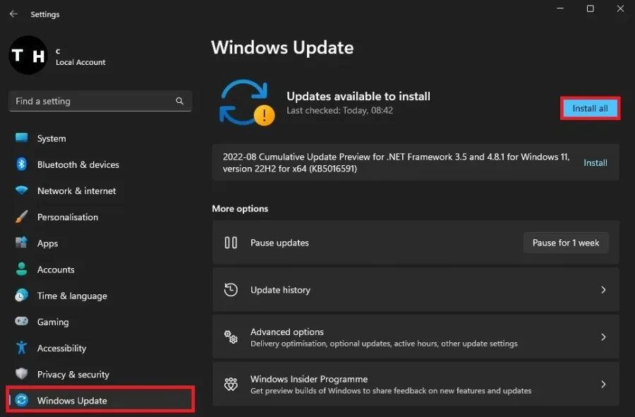 Windows Settings > Windows Update