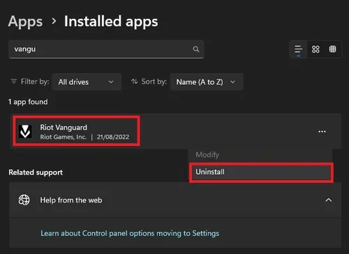 Uninstall Riot Vanguard