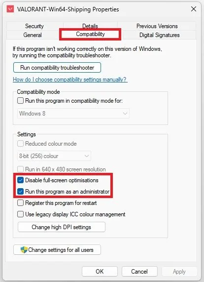 Disable Full-Screen Optimizations