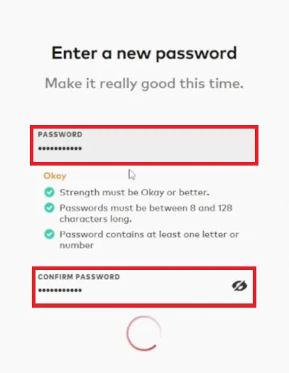 enter a new password