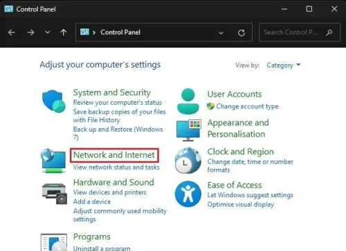 Windows Control Panel