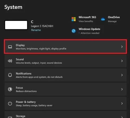 Windows Settings > System > Display