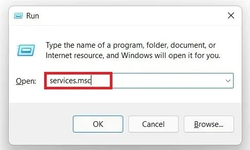 Run > services.msc
