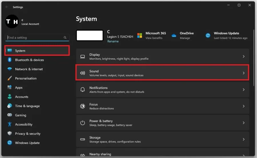 Windows Settings > System > Sound