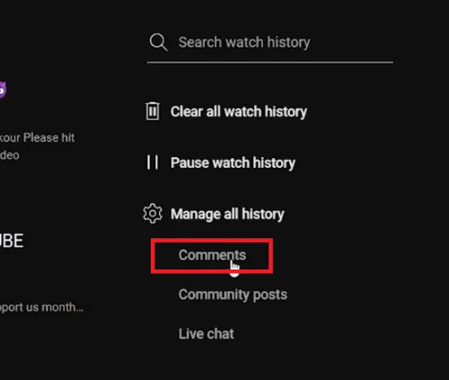 access comment history