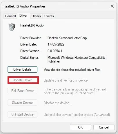 Update Sound Device Driver