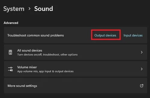System Settings > Sound > Advanced