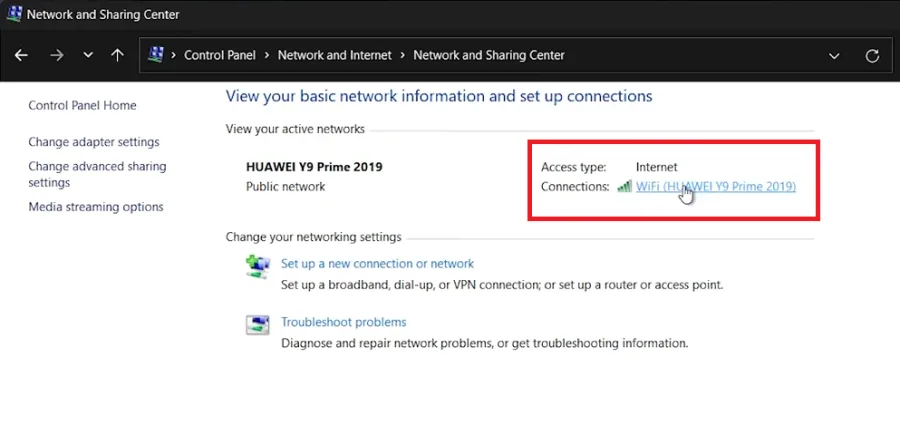 select your connection