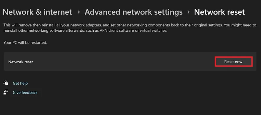 advanced network settings