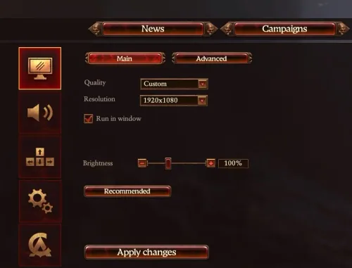 Warhammer 3 Settings > Display