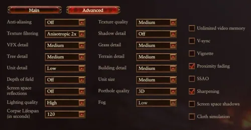 Warhammer 3 Advanced Graphics Settings