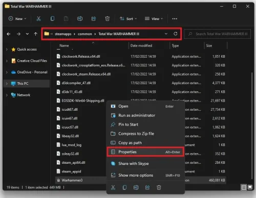 Program Files > Steam > steamapps > common > Warhammer 3 > Warhammer3.exe