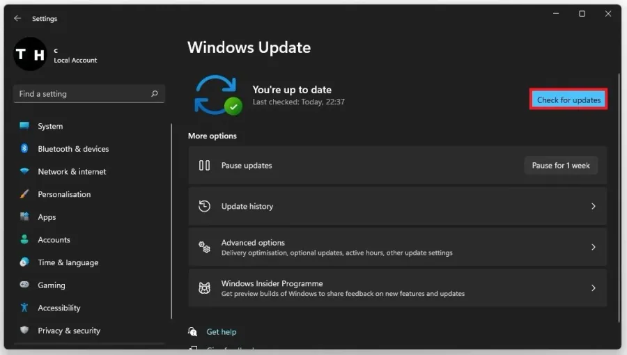 Windows Settings > Windows Update
