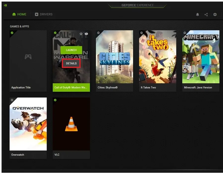GeForce Experience > Modern Warfare > Details