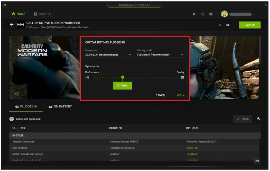 Warzone Details > Custom Settings