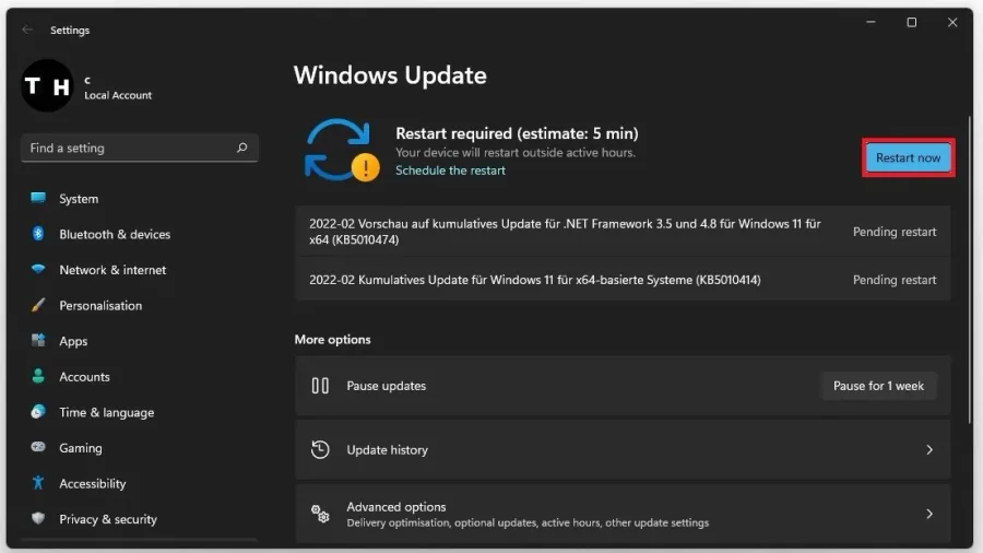 Windows Settings > Windows Update