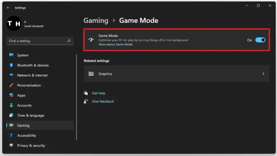 Windows Settings > Gaming > Game Mode