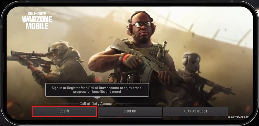 login screen warzone mobile