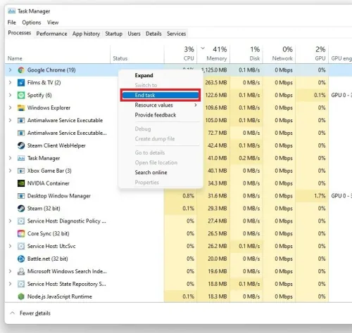 End resource intensive applications from running on your PC