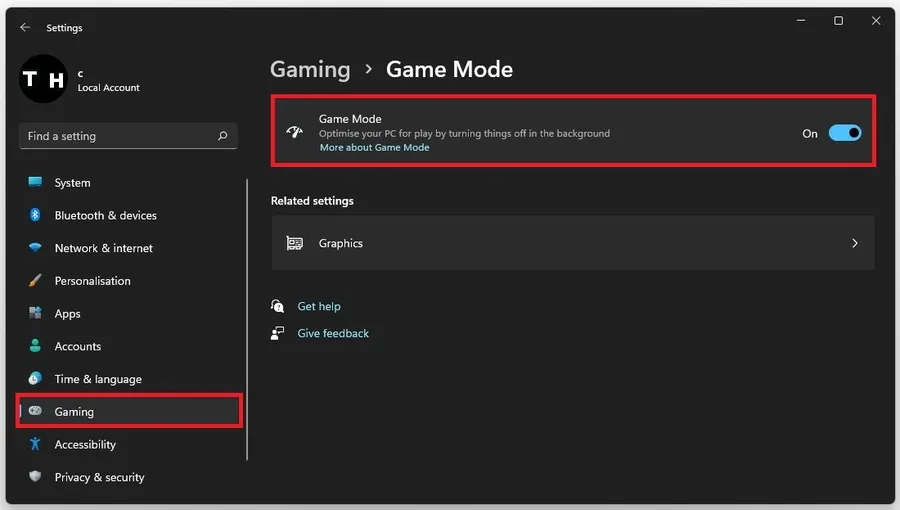 Windows Settings > Gaming > Game Mode