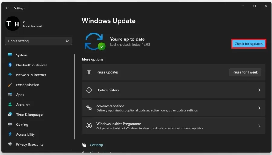 Windows Settings > Windows Update