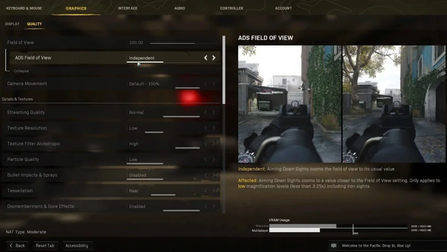 ADS FIeld of View