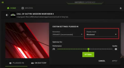GeForce Experience > Home > Warzone 2