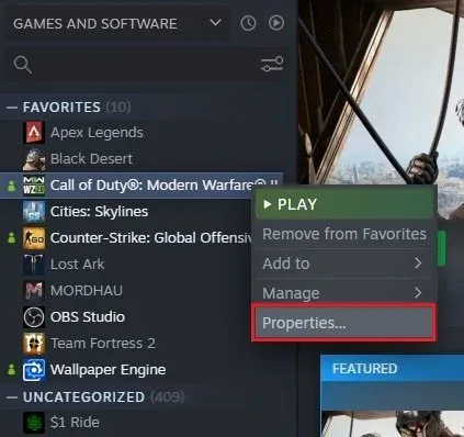 Modern Warfare 2 > Properties