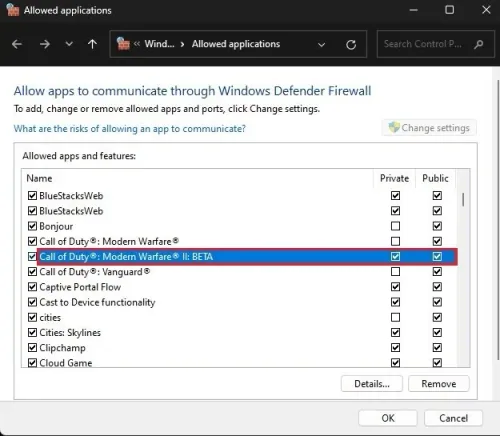 Allow Call of Duty Through Firewall