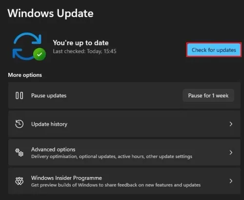 Windows Settings > Windows Update