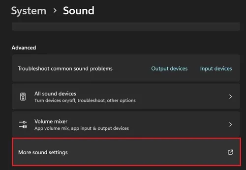 Sound Control Panel
