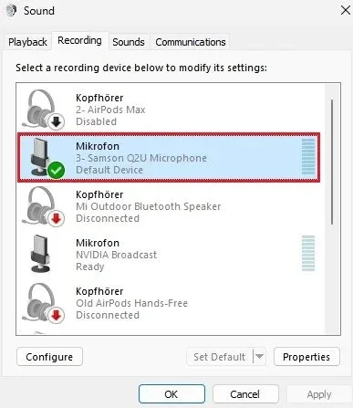 Ensure your mic is set to the default windows device in the Recording section