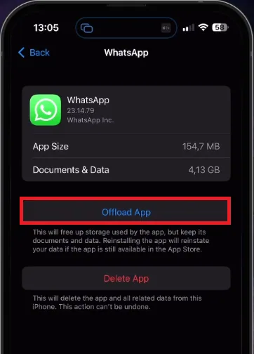 offload Whatsapp