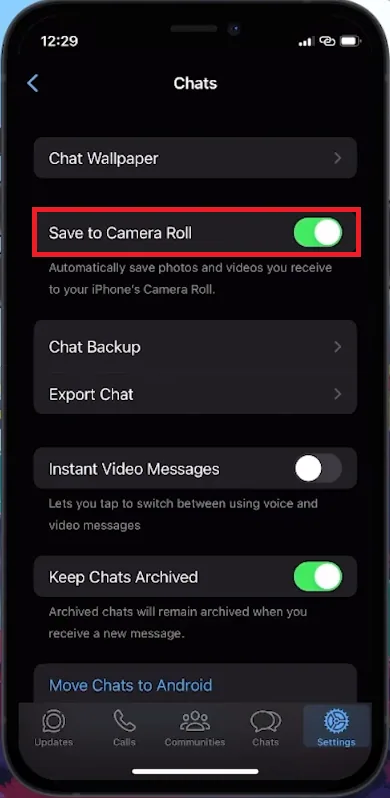 whatsapp chat settings