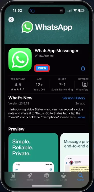 whatsapp in App Store