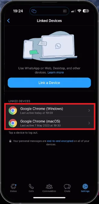 log out linked devices