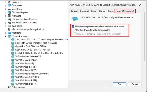 disable power saver