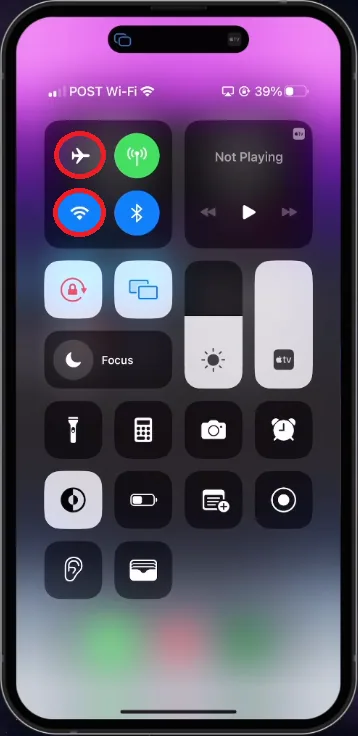 toggle wifi and airplane mode