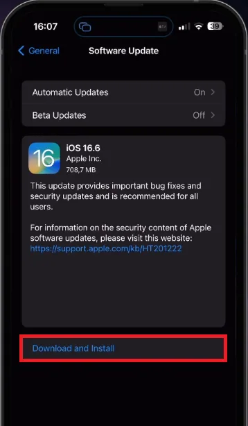 update and restart iphone