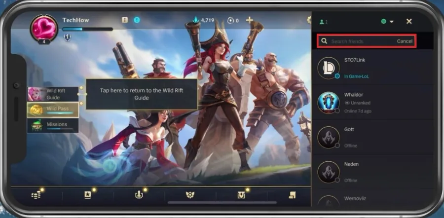 Wild Rift > Search Friends