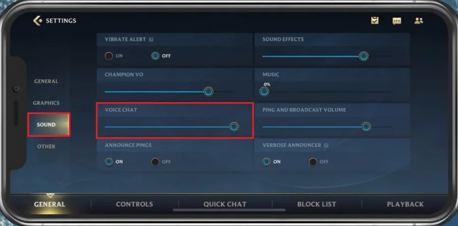 Wild Rift Settings > Sound > Voice Chat