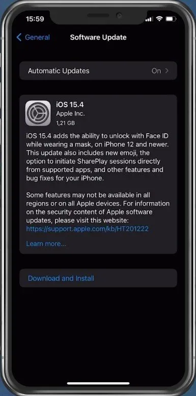 iPhone Settings > General > Software Update