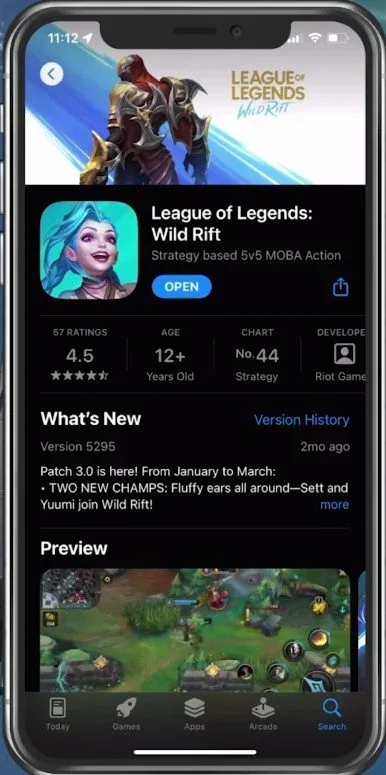 App Store > Wild Rift