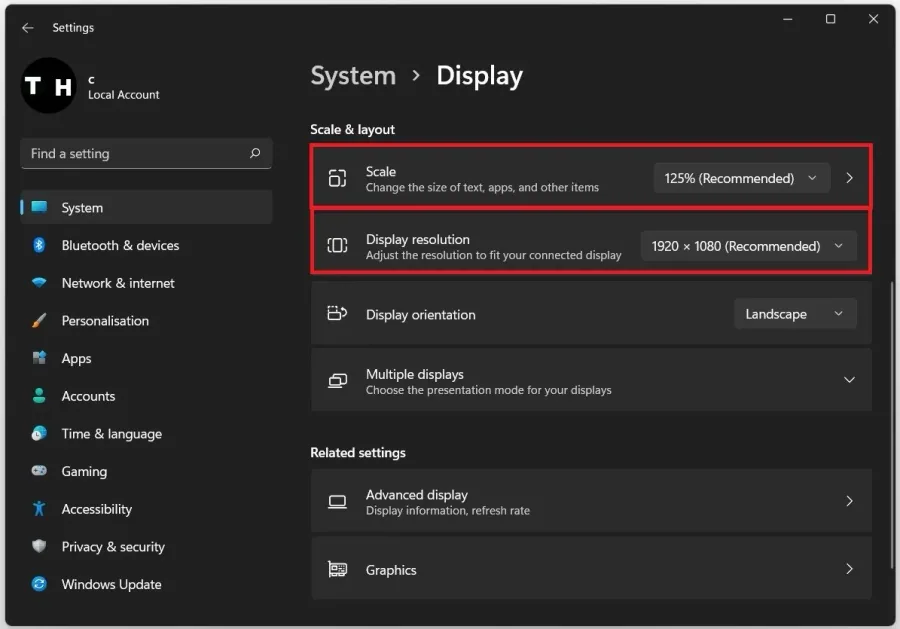Windows Settings > System > Display