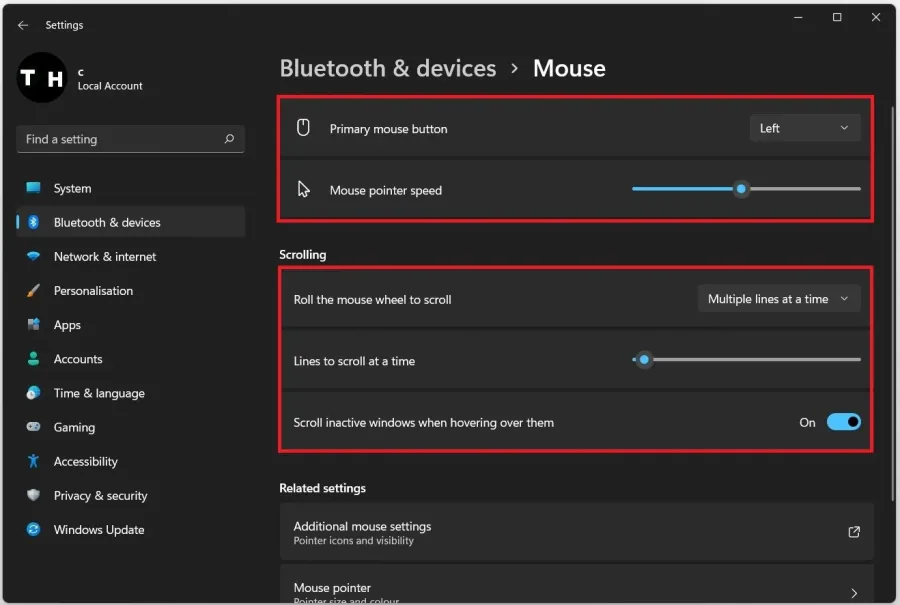 Mouse Settings > Mouse Pointer Speed