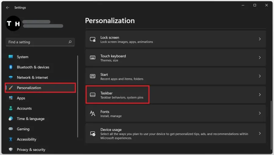 Windows Settings > Personalization > Taskbar