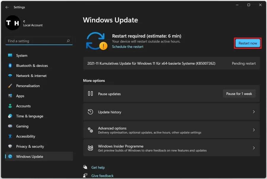 Windows Settings > Windows Update